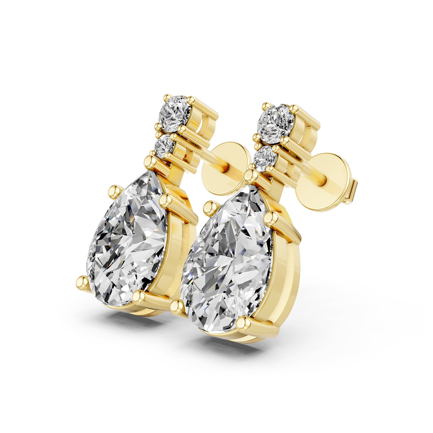 Pear-shaped lab-grown diamond drop earrings