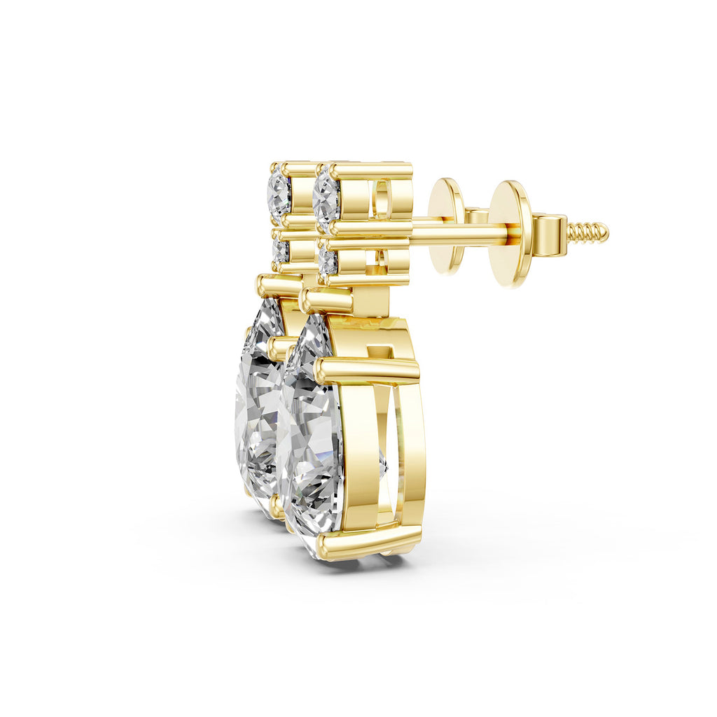 Pear-shaped lab-grown diamond drop earrings