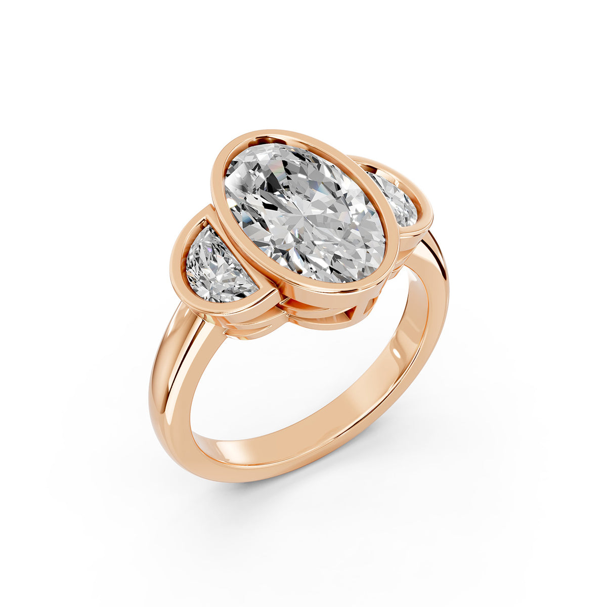 Oval Cut Lab-Grown Diamond Three-Stone Ring