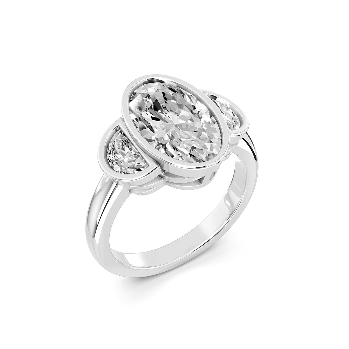 Oval Cut Lab-Grown Diamond Three-Stone Ring