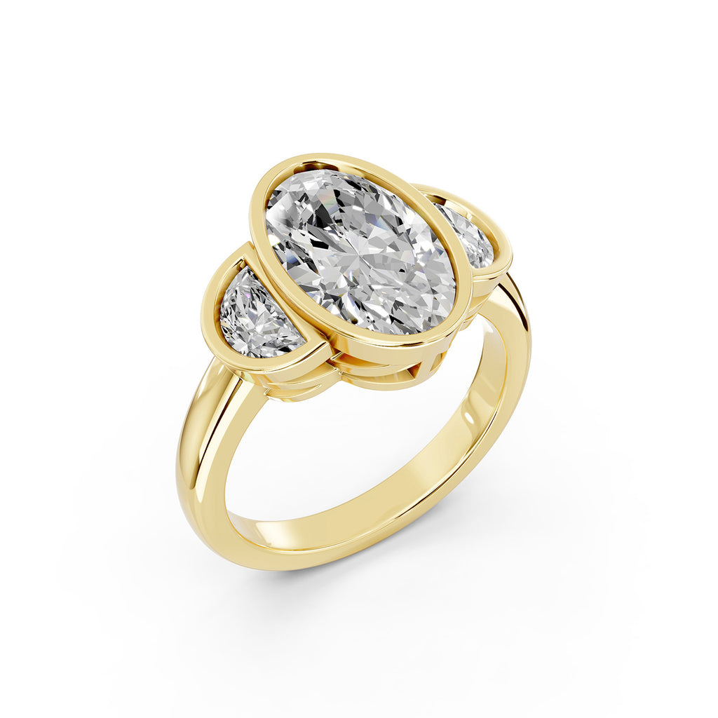 Oval Cut Lab-Grown Diamond Three-Stone Ring