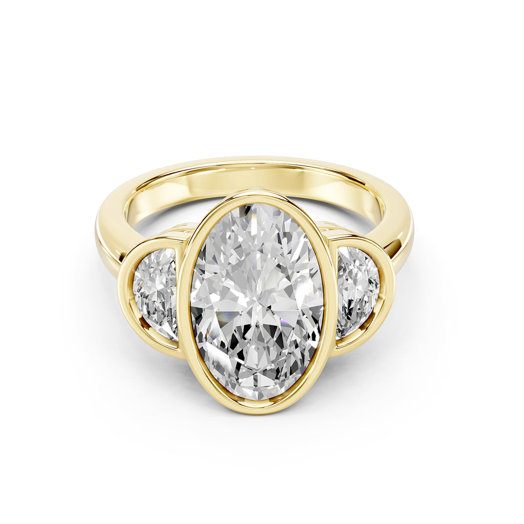 Oval Cut Lab-Grown Diamond Three-Stone Ring