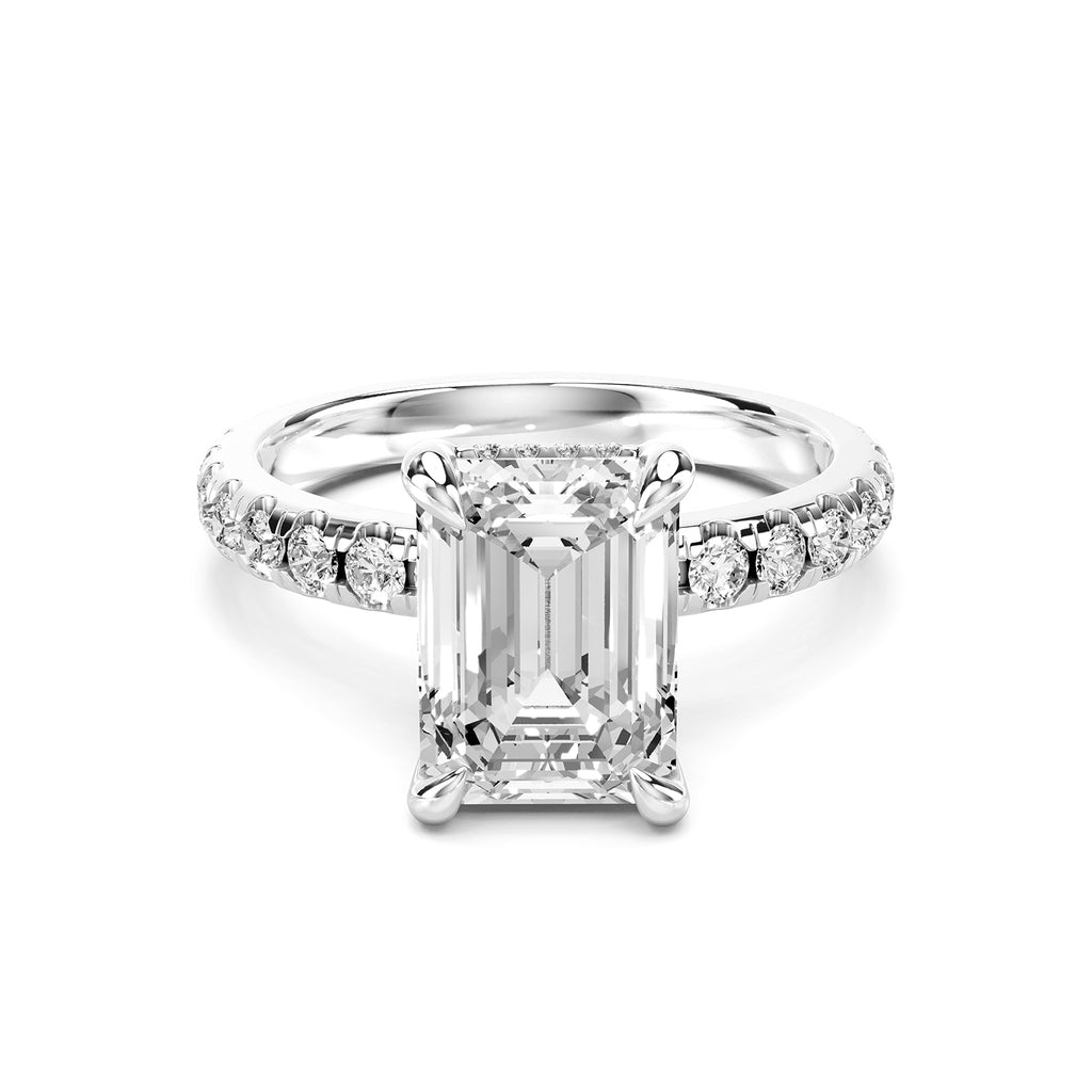 Emerald Cut Lab-Grown Diamond Engagement Ring
