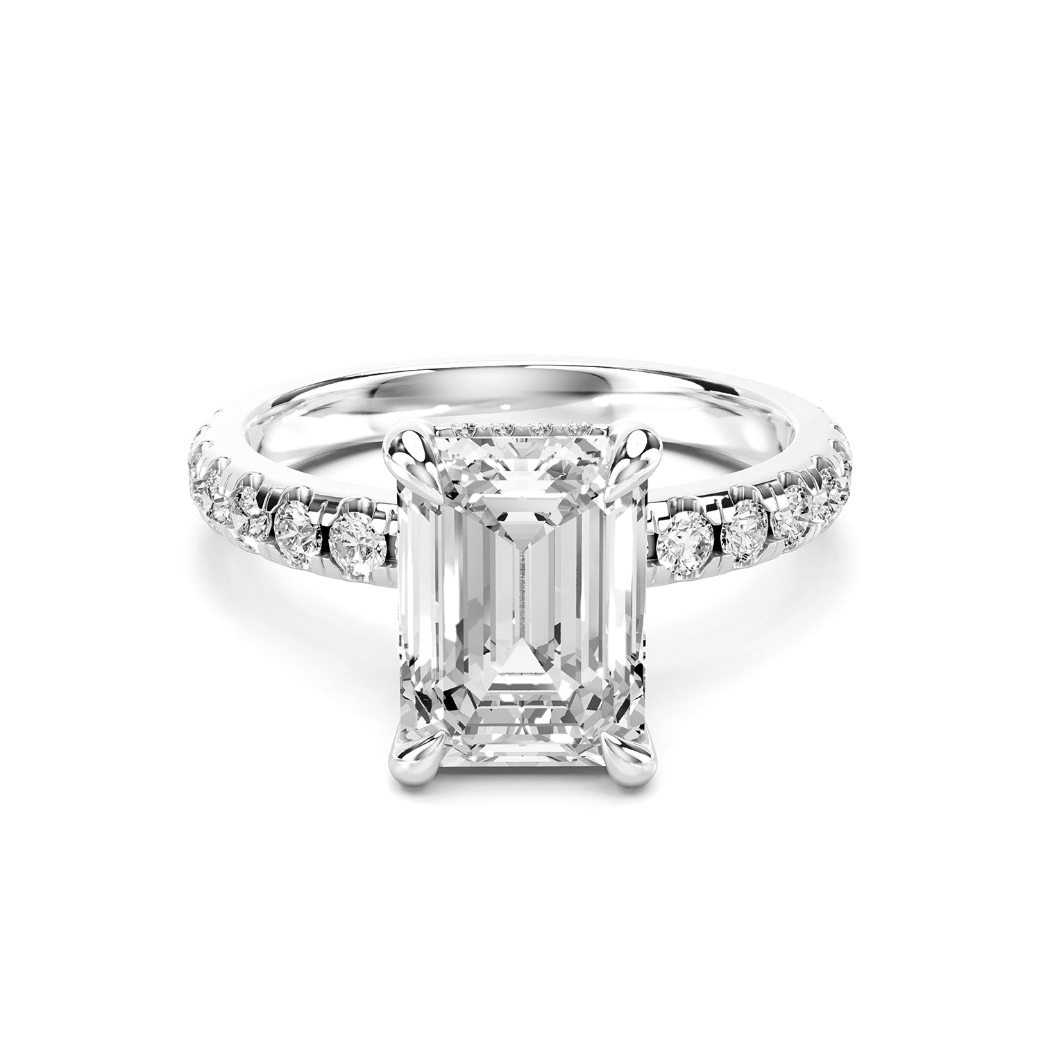 Emerald Cut Lab-Grown Diamond Engagement Ring