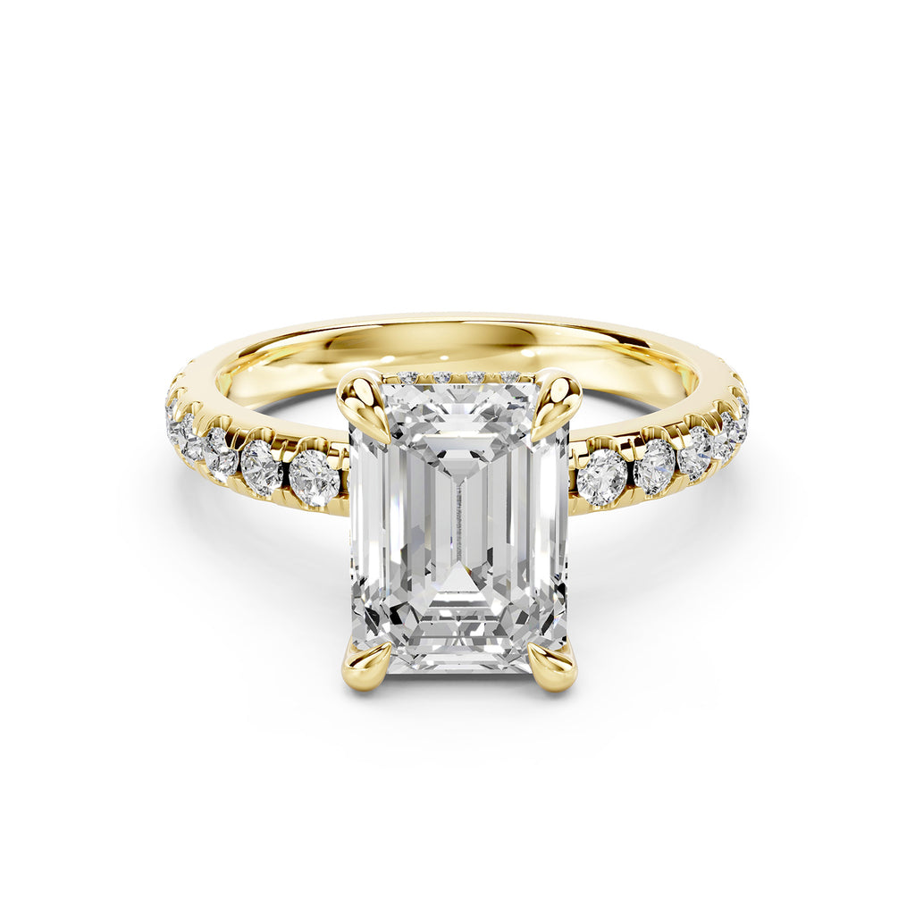 Emerald Cut Lab-Grown Diamond Engagement Ring