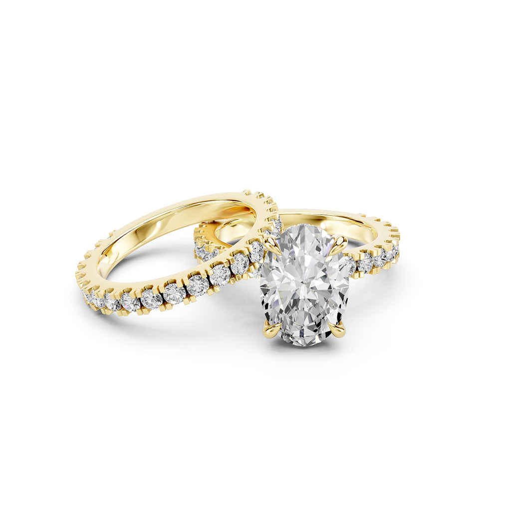 Oval Cut Lab-Grown Diamond Hidden Halo Engagement Ring