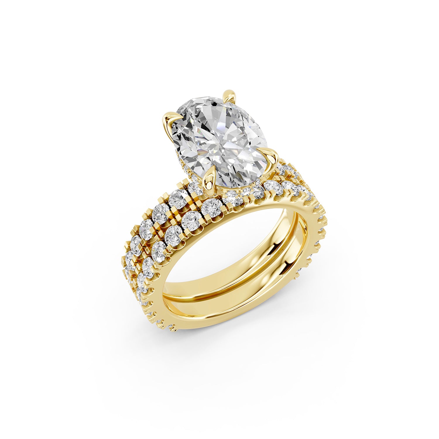 Oval Cut Lab-Grown Diamond Hidden Halo Engagement Ring