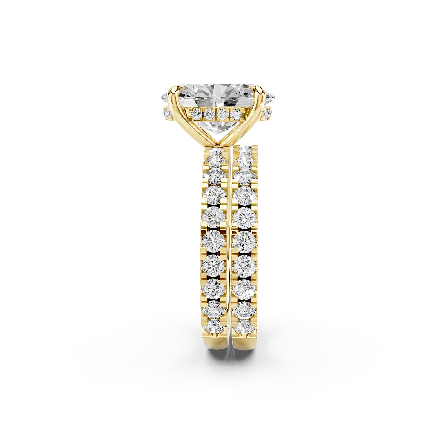 Oval Cut Lab-Grown Diamond Hidden Halo Engagement Ring