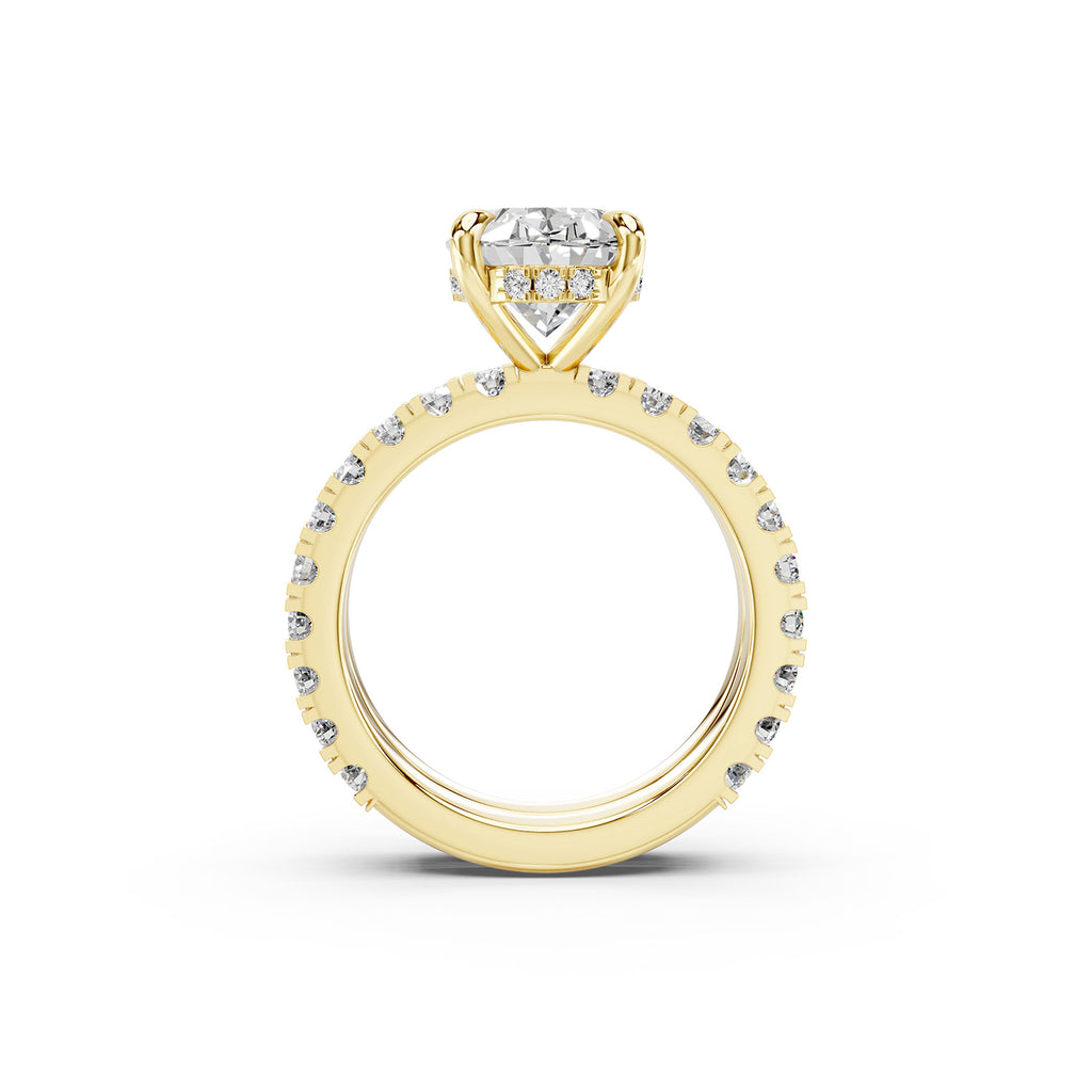 Oval Cut Lab-Grown Diamond Hidden Halo Engagement Ring