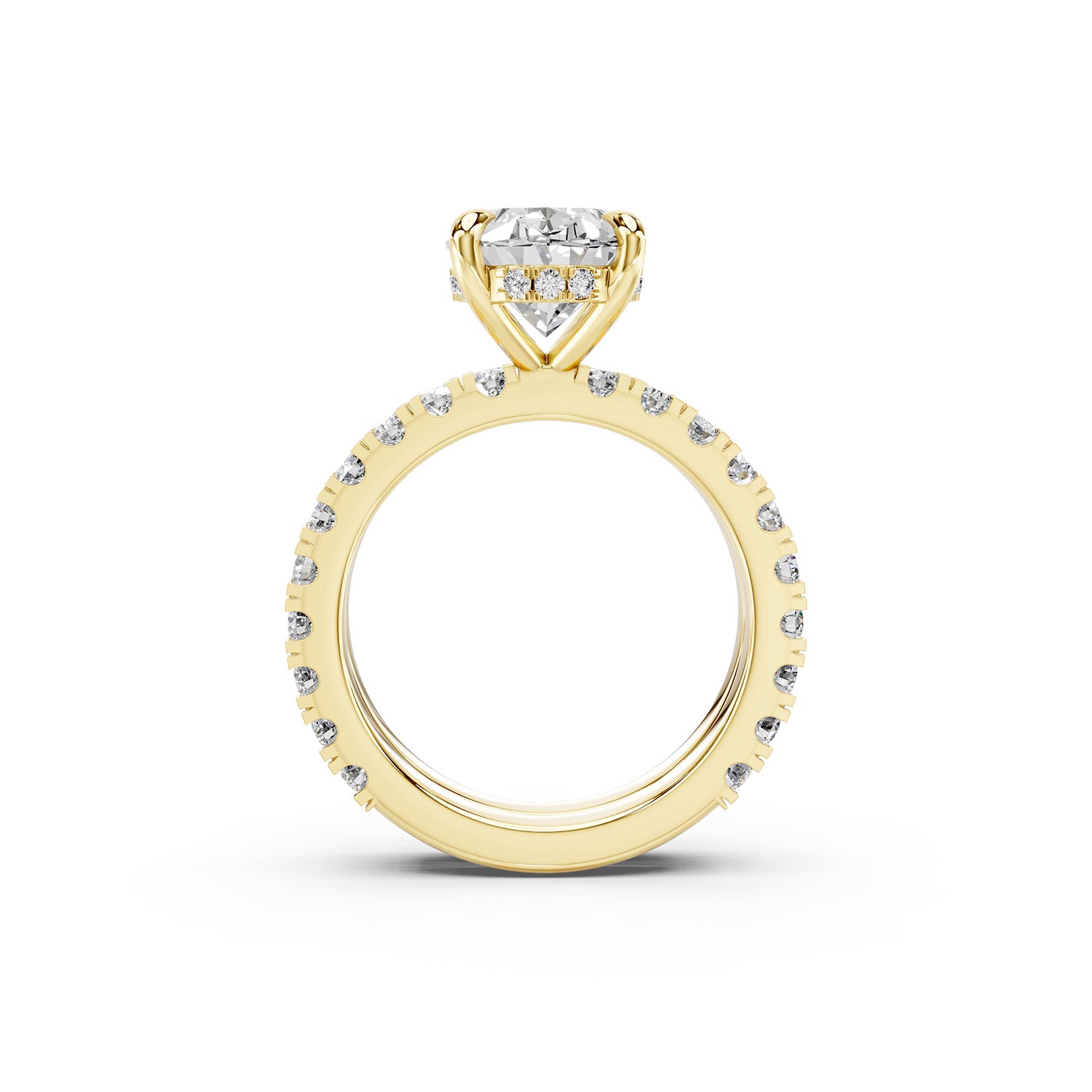 Oval Cut Lab-Grown Diamond Hidden Halo Engagement Ring
