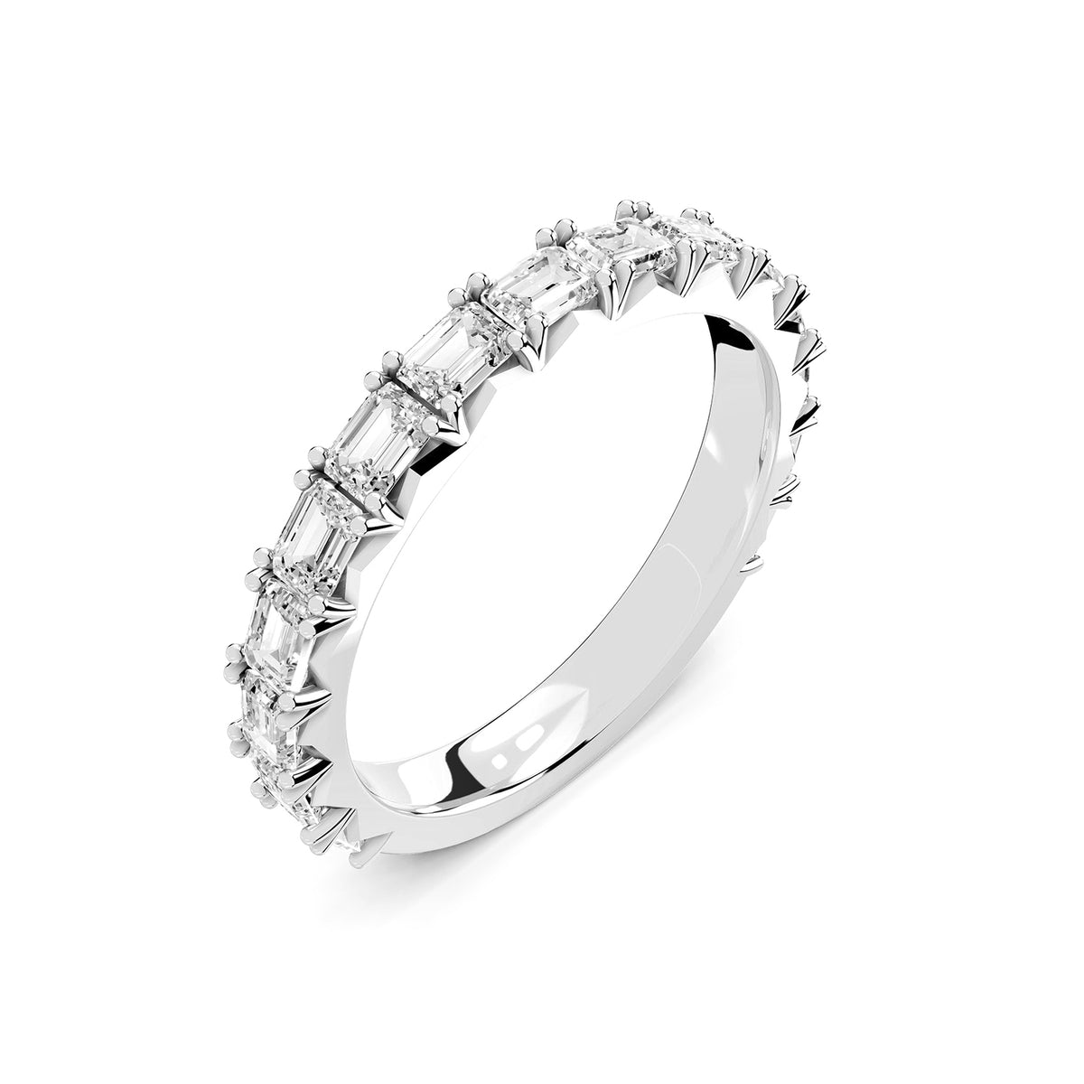 Emerald Cut Lab-Grown Diamond Half Eternity Ring