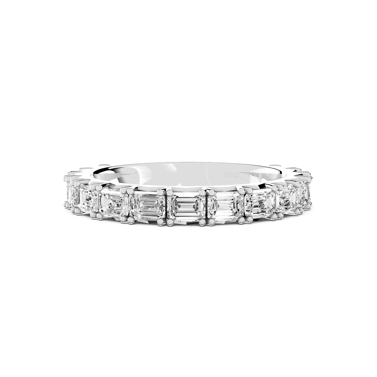 Emerald Cut Lab-Grown Diamond Half Eternity Ring