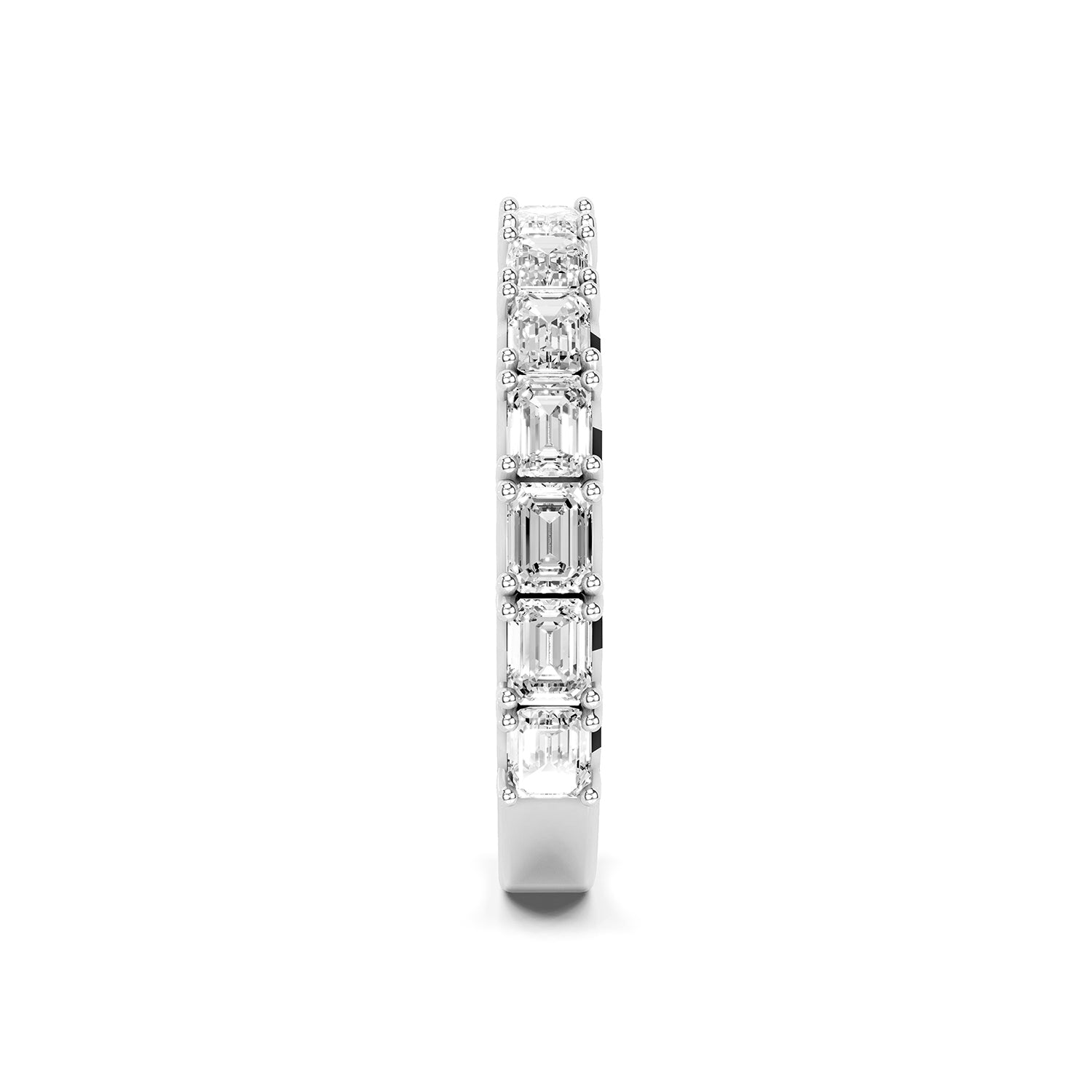 Emerald Cut Lab-Grown Diamond Half Eternity Ring