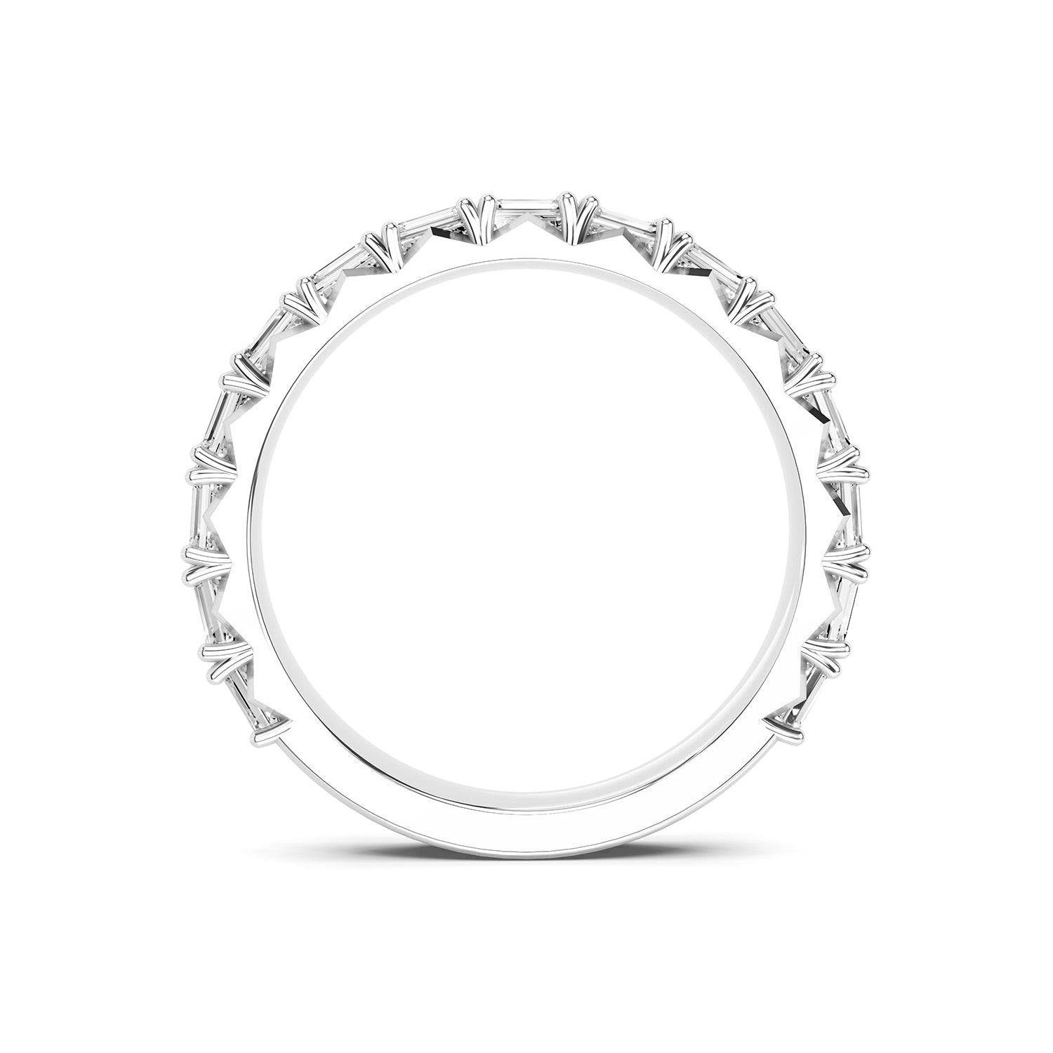 Emerald Cut Lab-Grown Diamond Half Eternity Ring