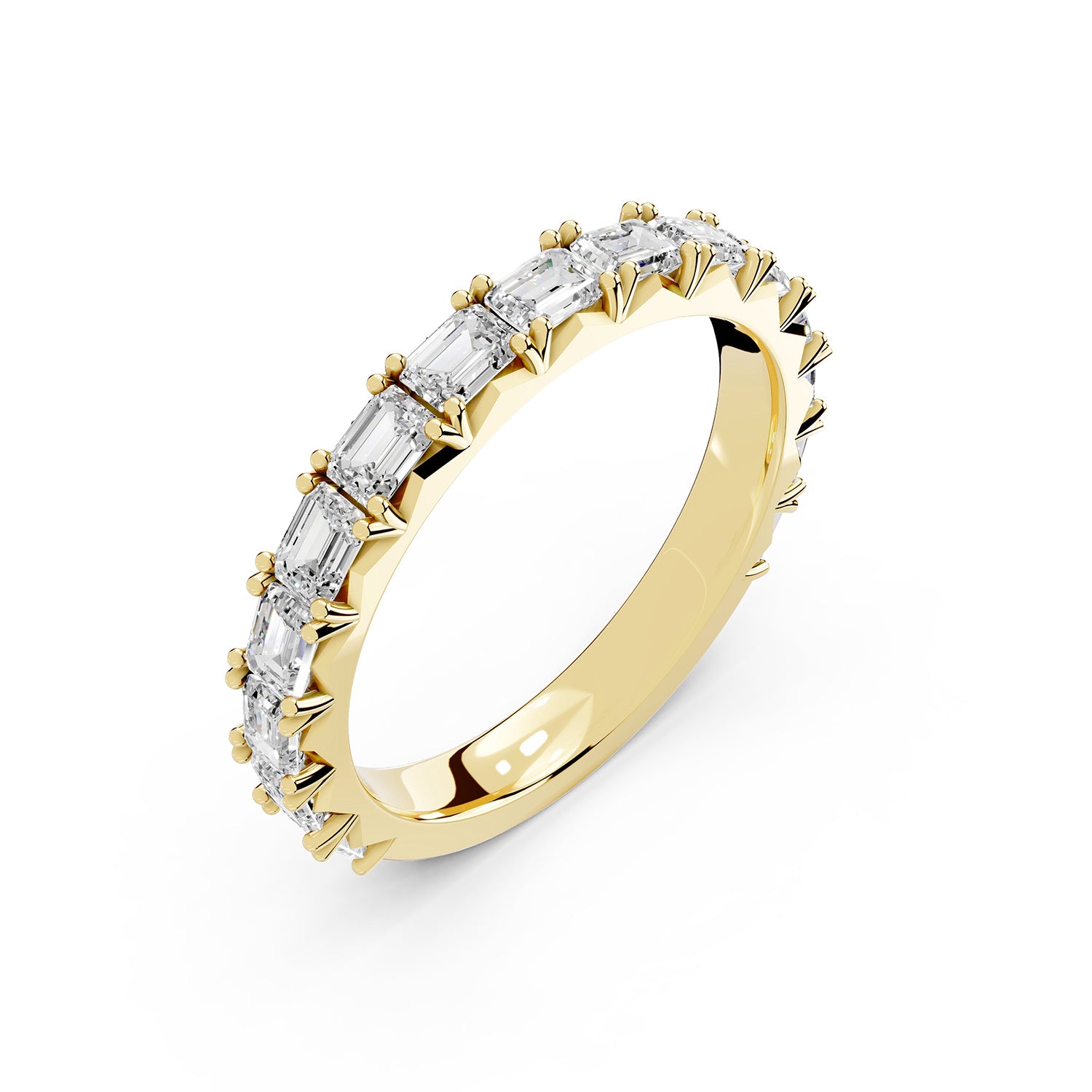 Emerald Cut Lab-Grown Diamond Half Eternity Ring