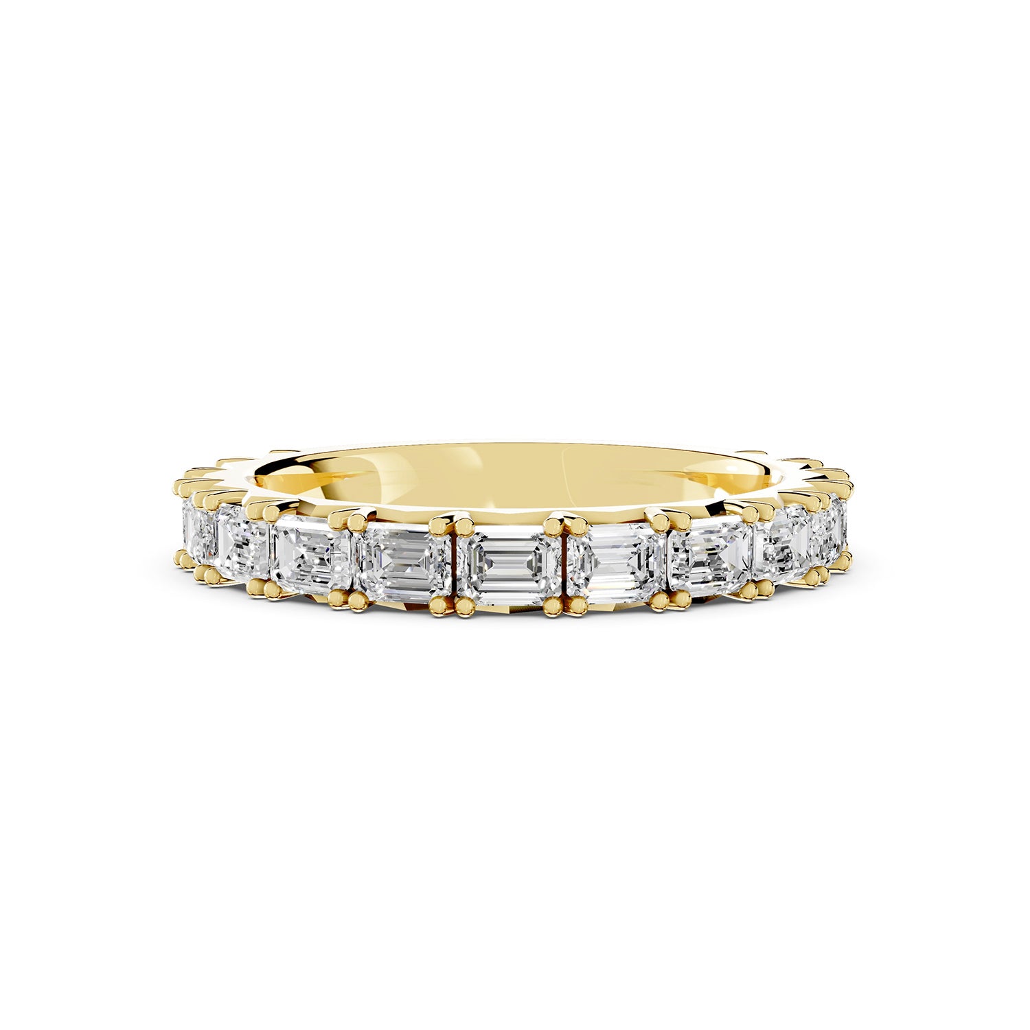 Emerald Cut Lab-Grown Diamond Half Eternity Ring