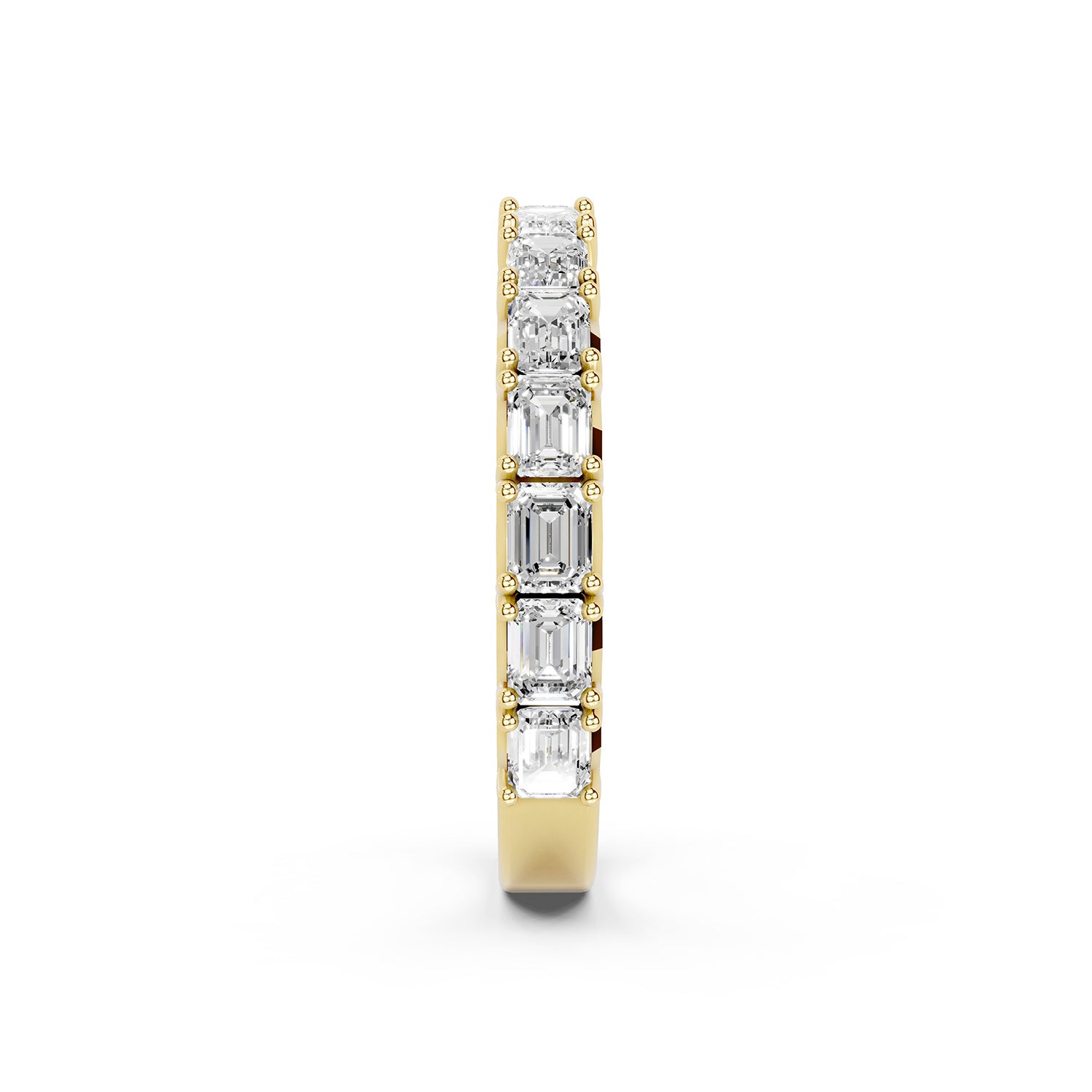 Emerald Cut Lab-Grown Diamond Half Eternity Ring