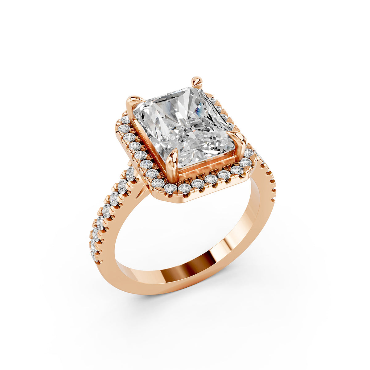 Radiant Cut Lab-Grown Diamond Halo Ring