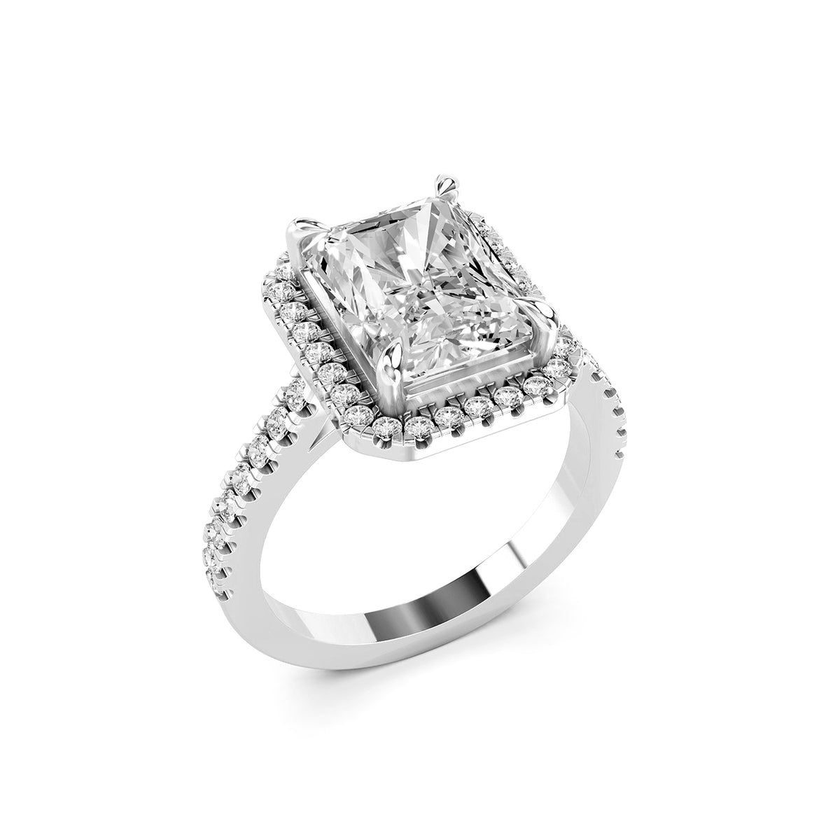 Radiant Cut Lab-Grown Diamond Halo Ring