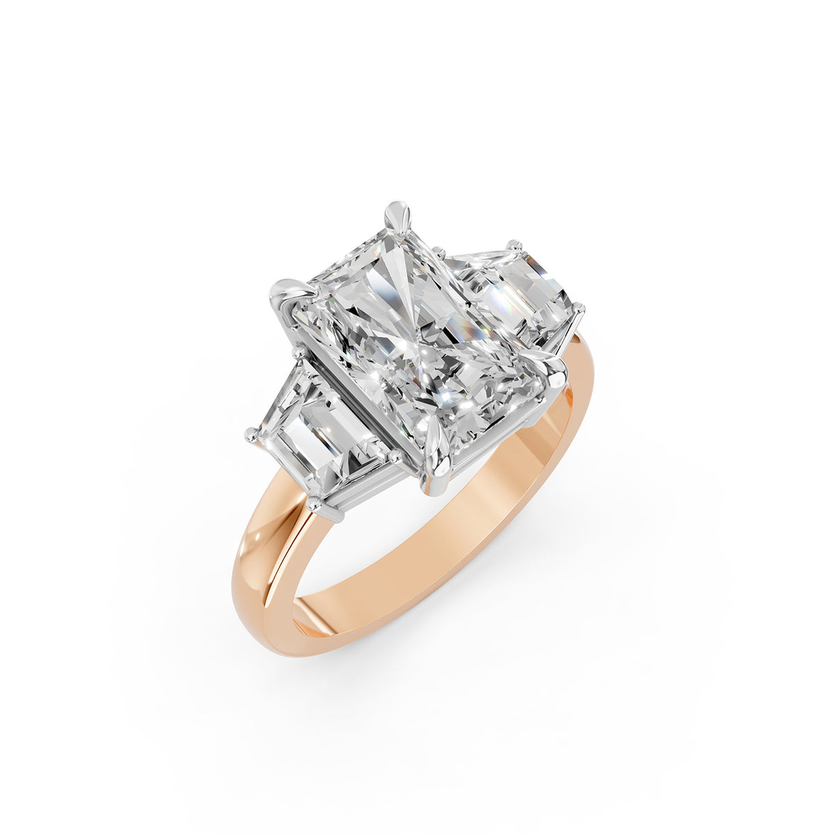Round Cut Three-Stone Lab-Grown Diamond Ring