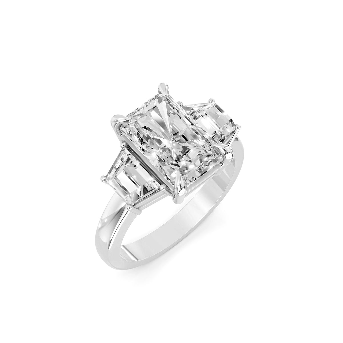 Round Cut Three-Stone Lab-Grown Diamond Ring