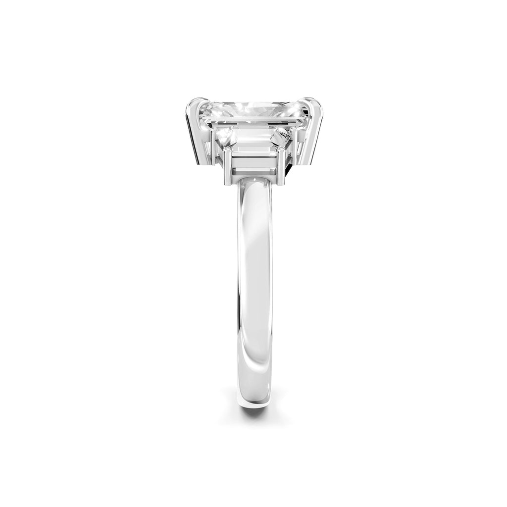 Round Cut Three-Stone Lab-Grown Diamond Ring