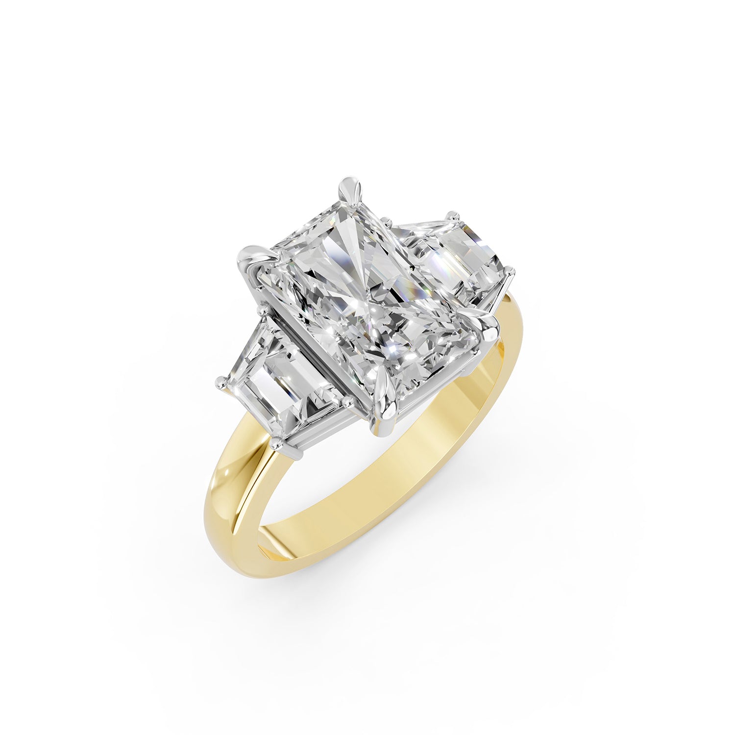 Round Cut Three-Stone Lab-Grown Diamond Ring