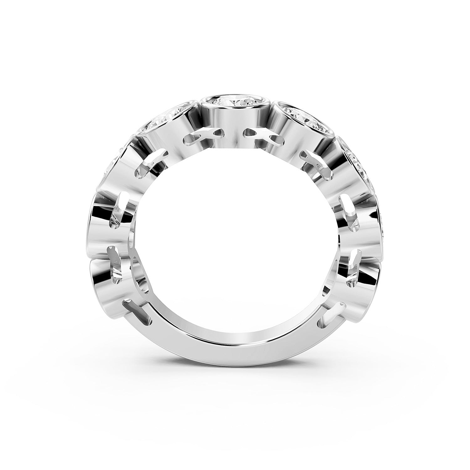 Round & Emerald Cut Lab-Grown Diamond Eternity Ring