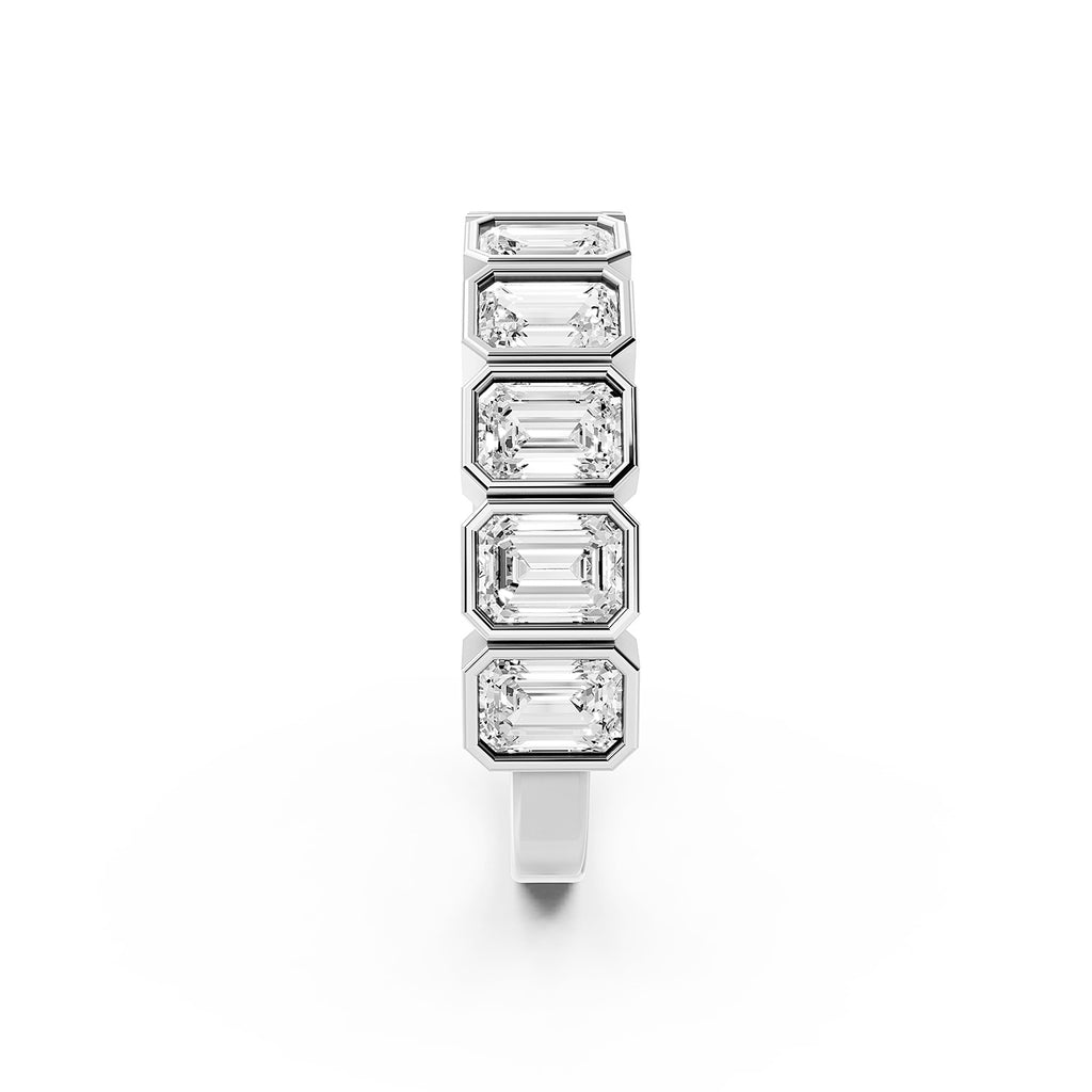 Emerald Cut Lab-Grown Diamond Bezel Set Band Ring