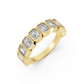 Emerald Cut Lab-Grown Diamond Bezel Set Band Ring