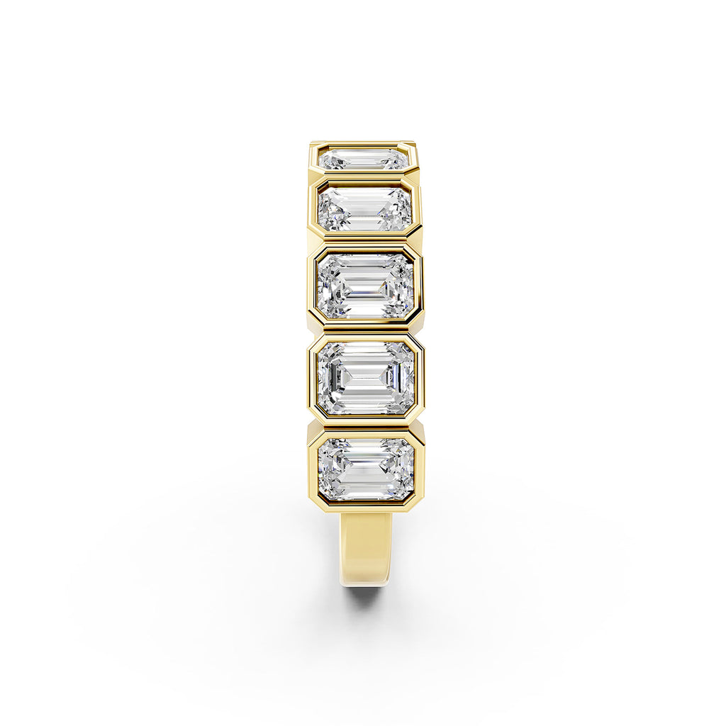 Emerald Cut Lab-Grown Diamond Bezel Set Band Ring