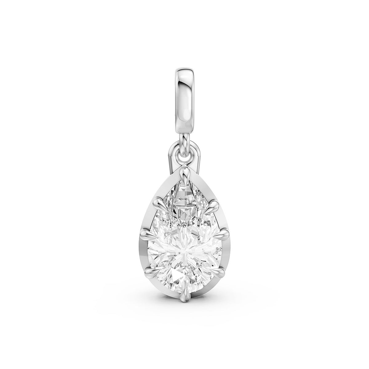 14K Yellow Gold Pear-Cut Diamond Solitaire Pendant