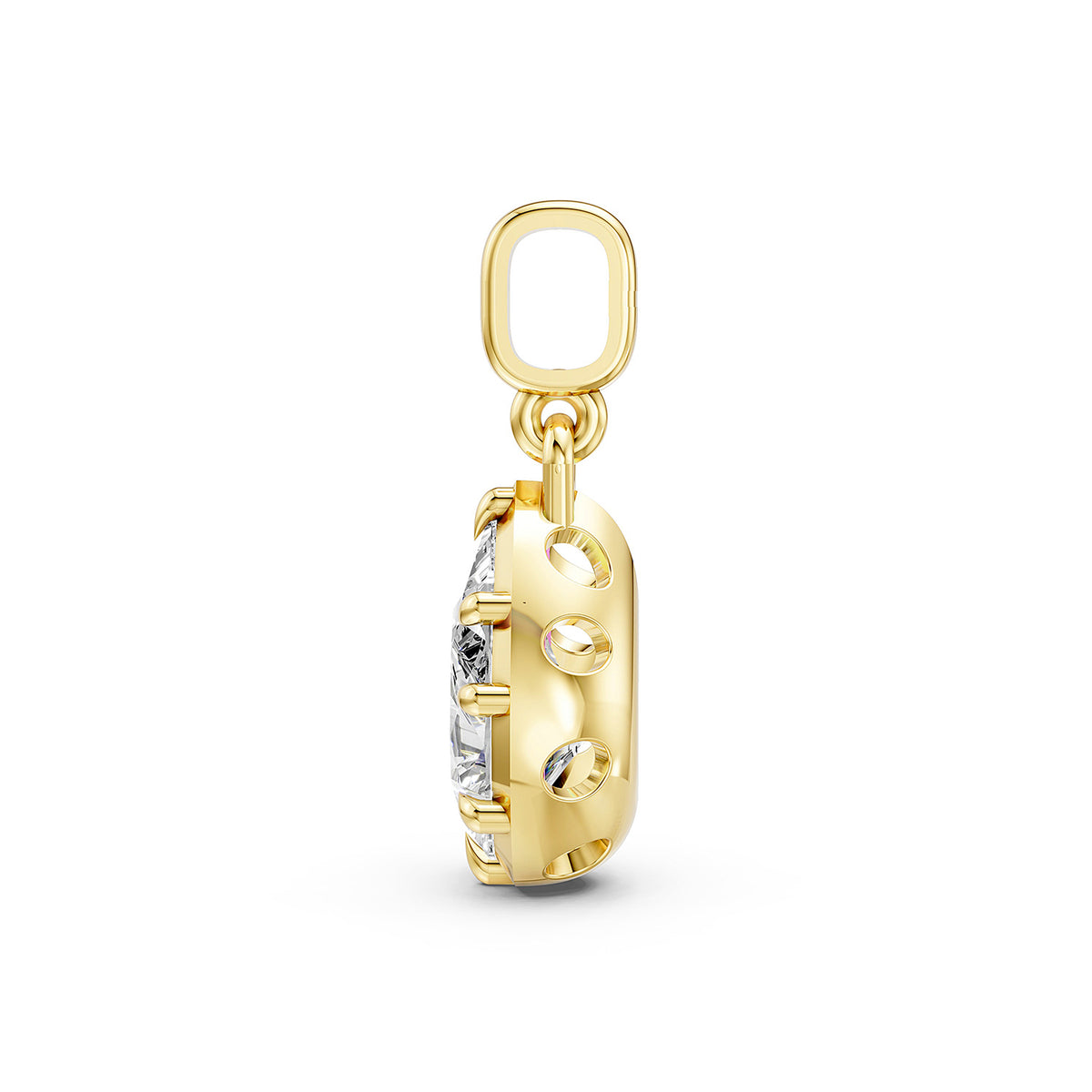 14K Yellow Gold Pear-Cut Diamond Solitaire Pendant