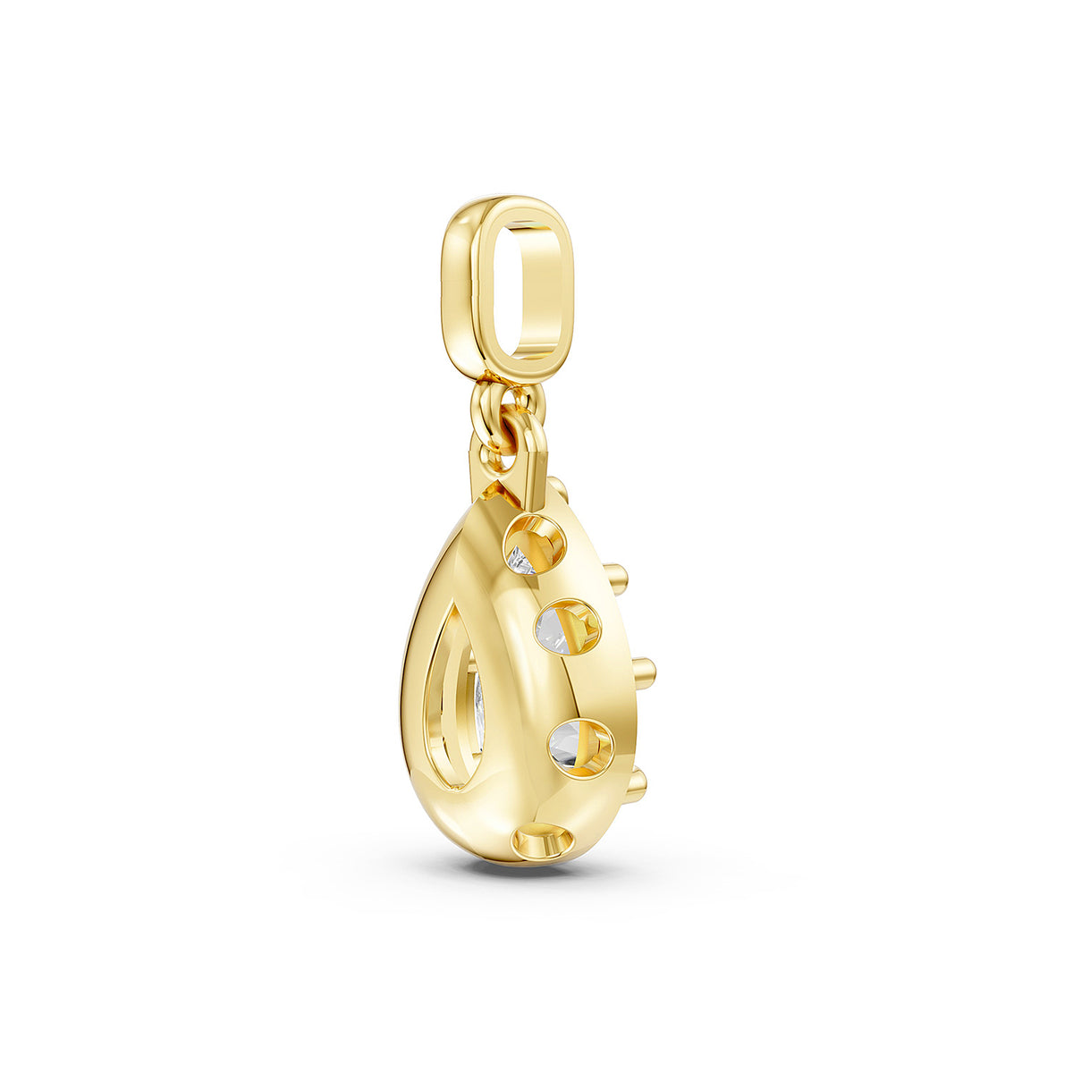 14K Yellow Gold Pear-Cut Diamond Solitaire Pendant