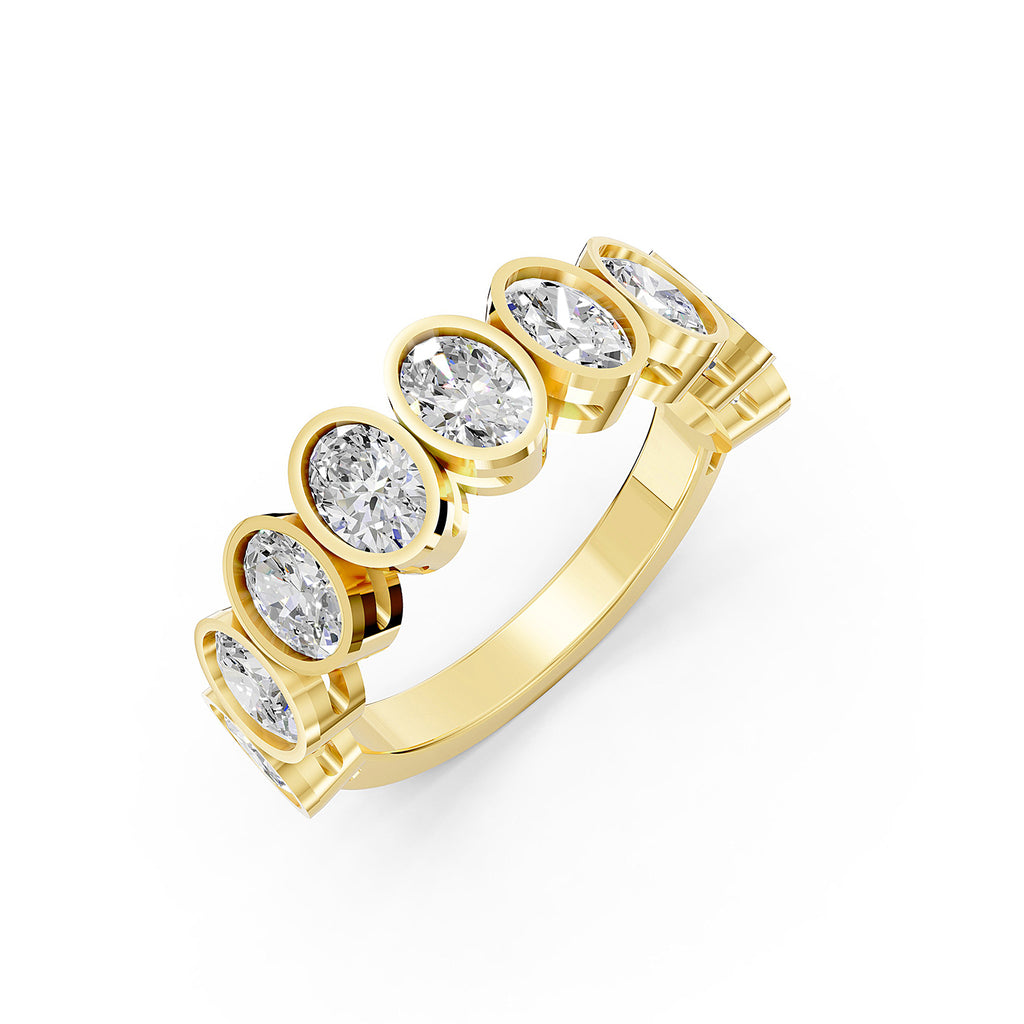 Oval Lab-Grown Diamond Bezel Set Band Ring