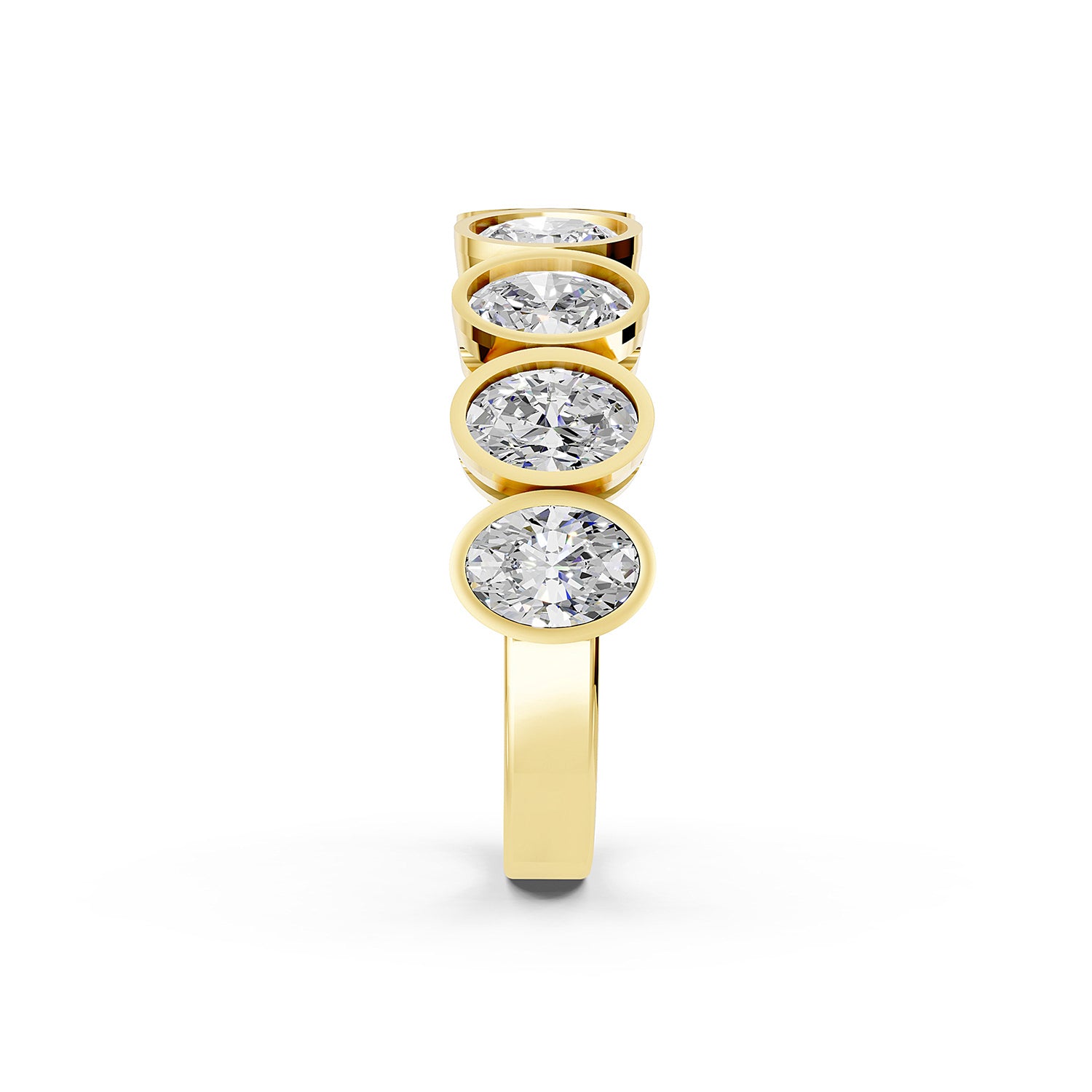 Oval Lab-Grown Diamond Bezel Set Band Ring