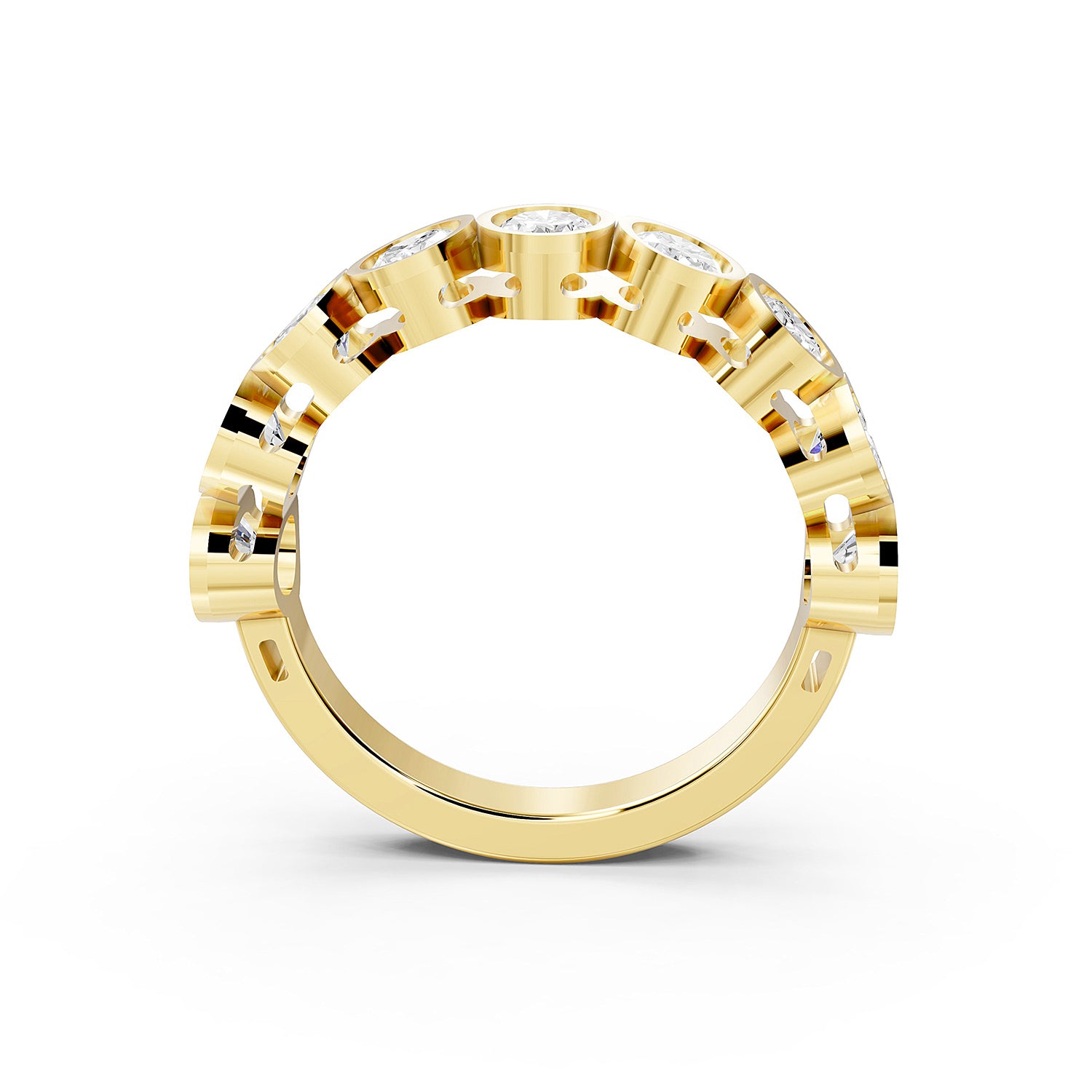 Oval Lab-Grown Diamond Bezel Set Band Ring