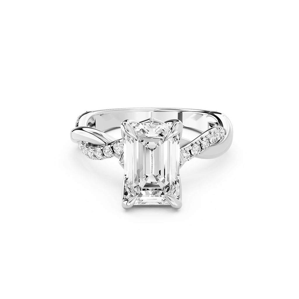 Emerald Cut Lab-Grown Diamond Engagement Ring