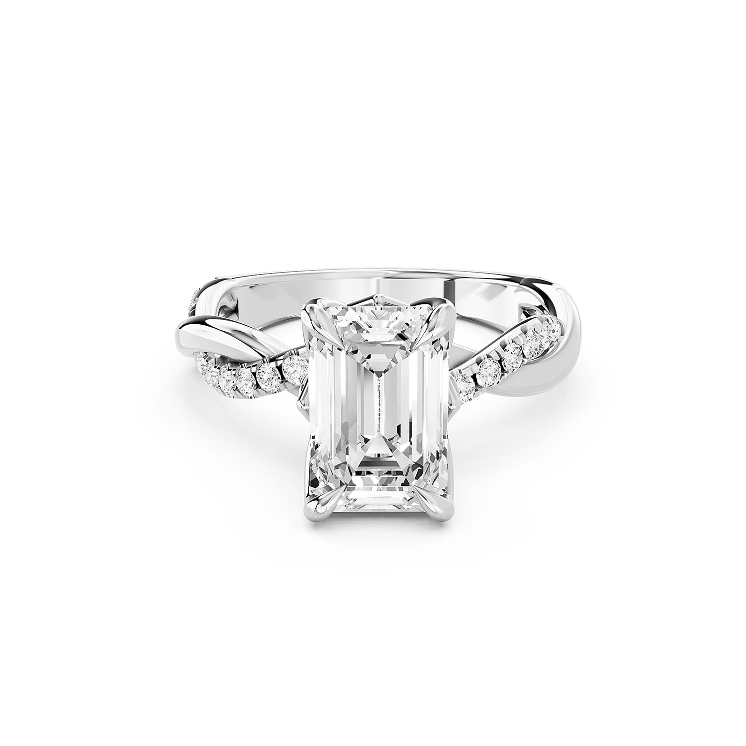 Emerald Cut Lab-Grown Diamond Engagement Ring