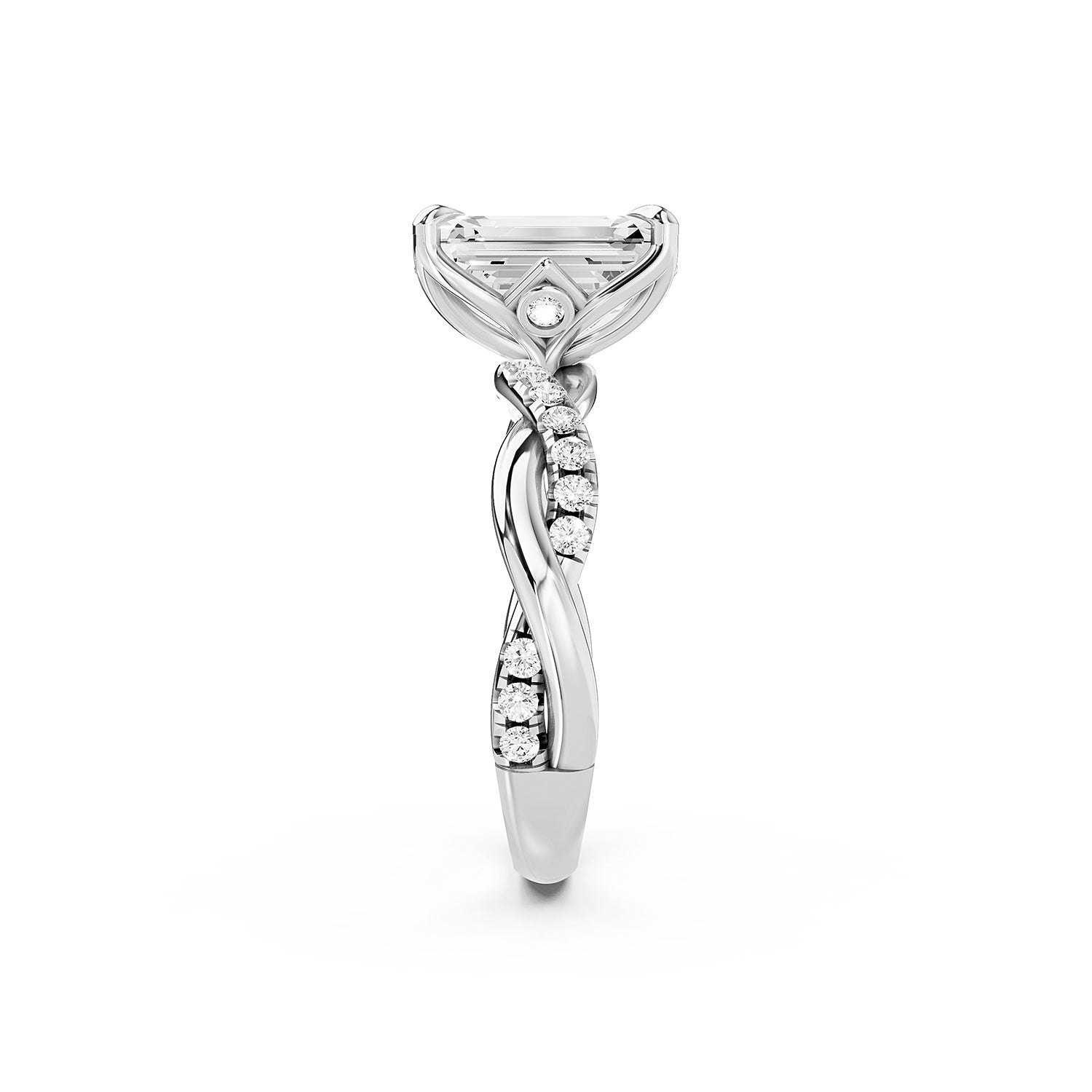 Emerald Cut Lab-Grown Diamond Engagement Ring
