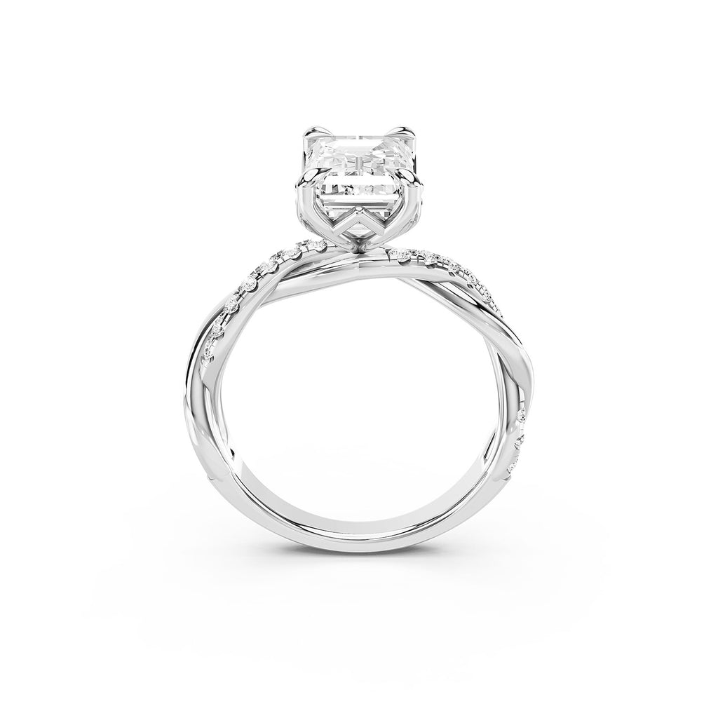 Emerald Cut Lab-Grown Diamond Engagement Ring