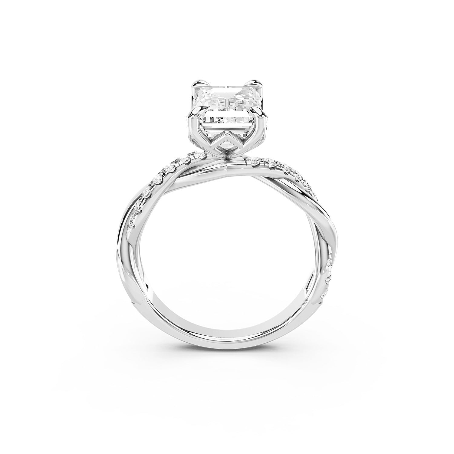 Emerald Cut Lab-Grown Diamond Engagement Ring