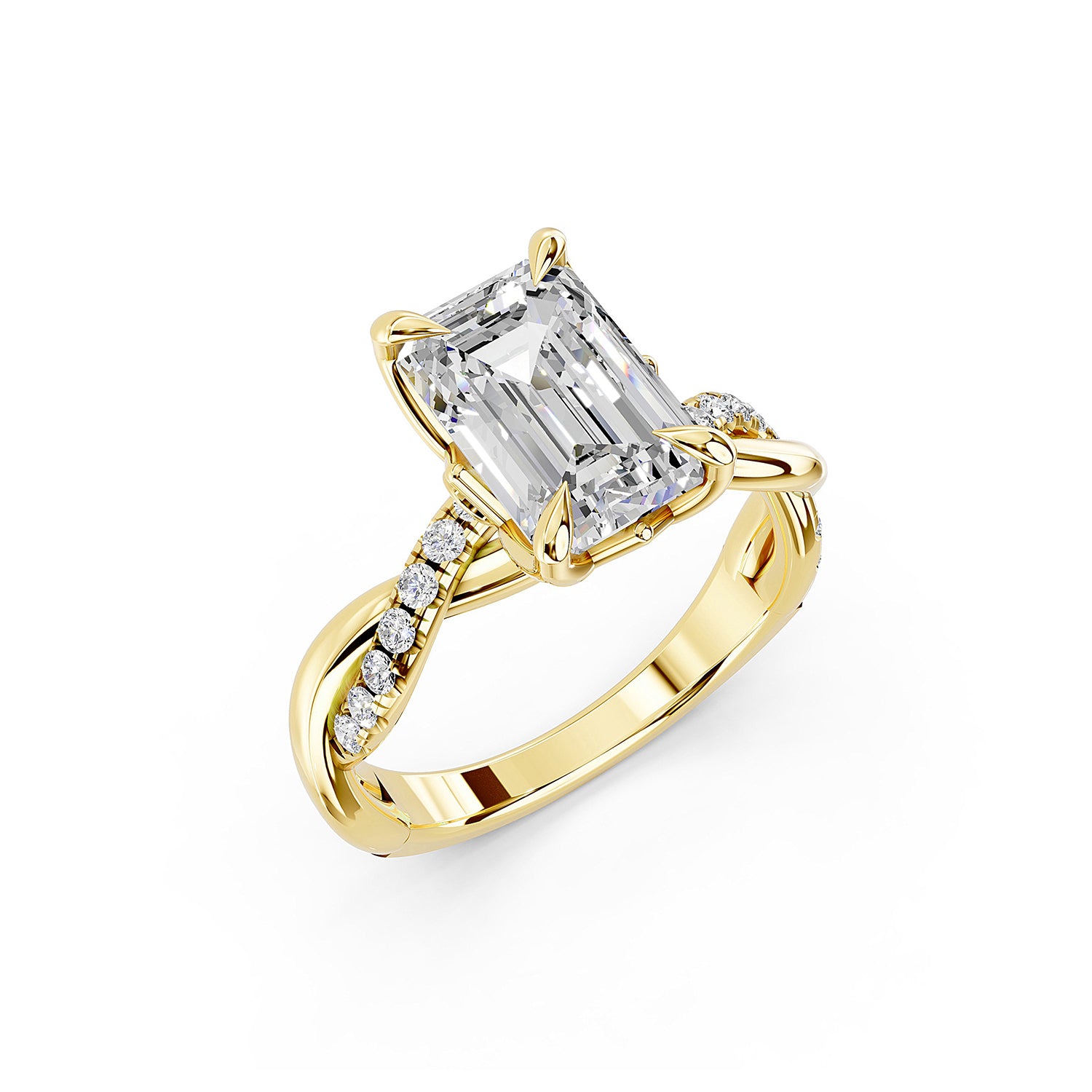 Emerald Cut Lab-Grown Diamond Engagement Ring
