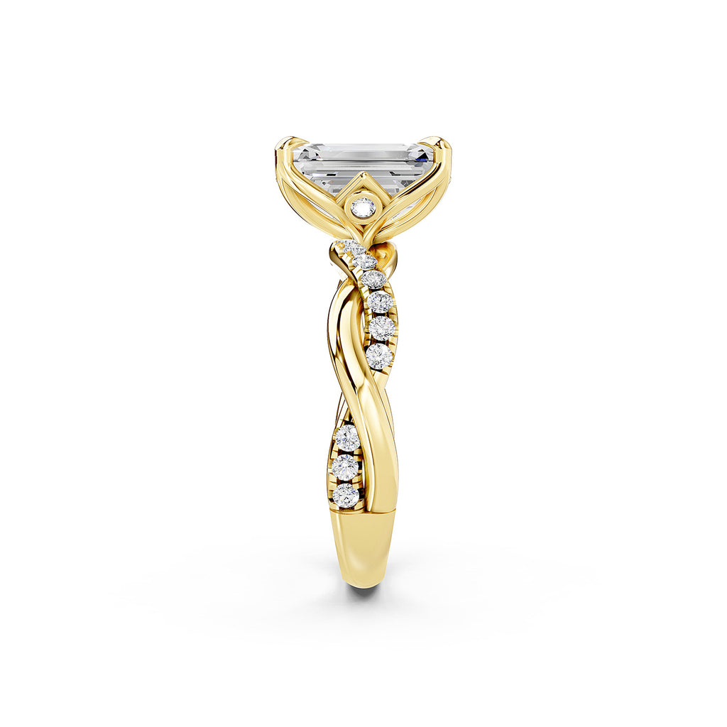 Emerald Cut Lab-Grown Diamond Engagement Ring