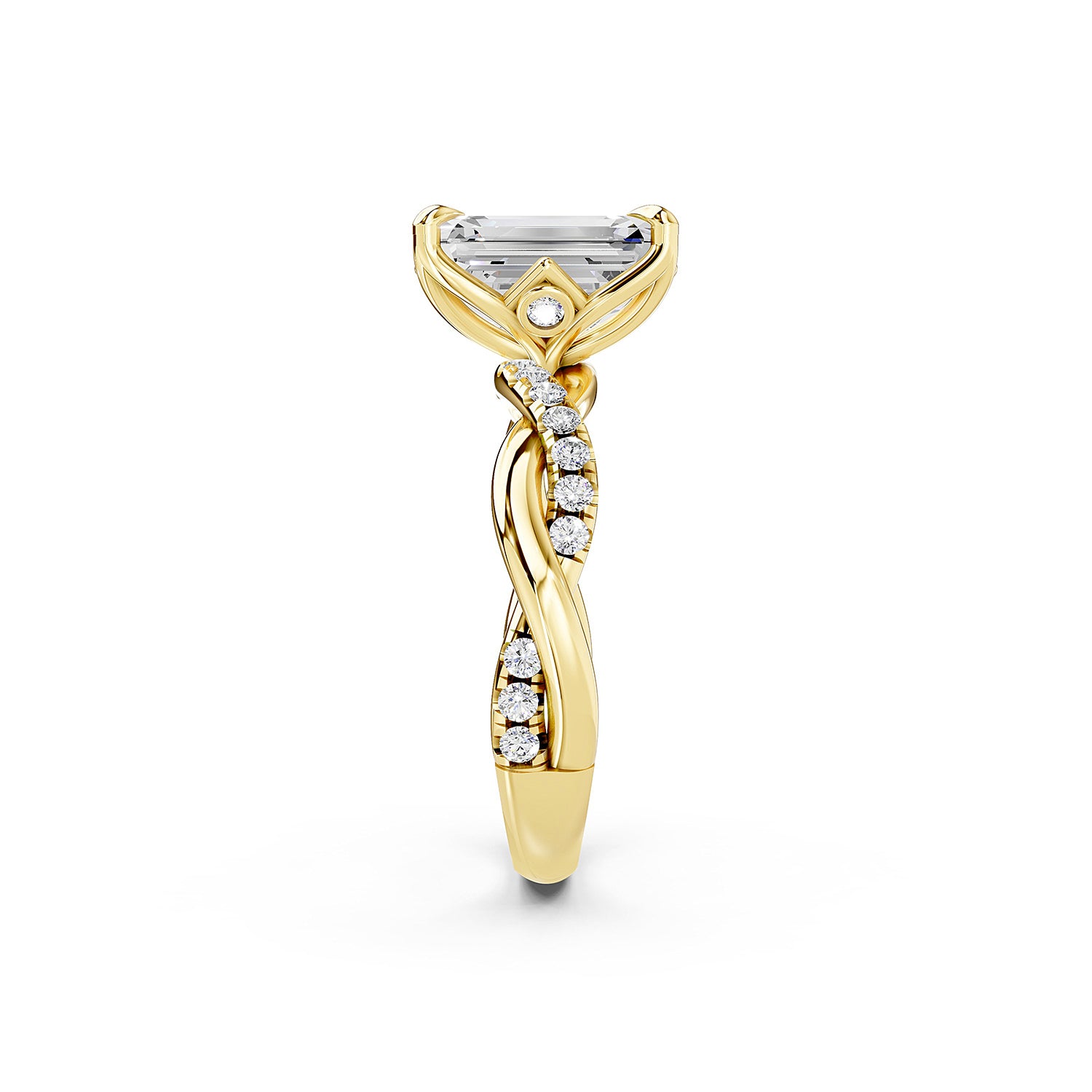 Emerald Cut Lab-Grown Diamond Engagement Ring