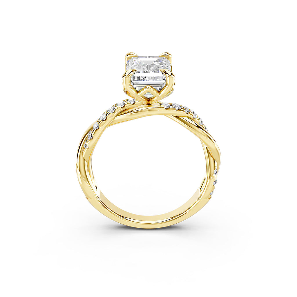 Emerald Cut Lab-Grown Diamond Engagement Ring
