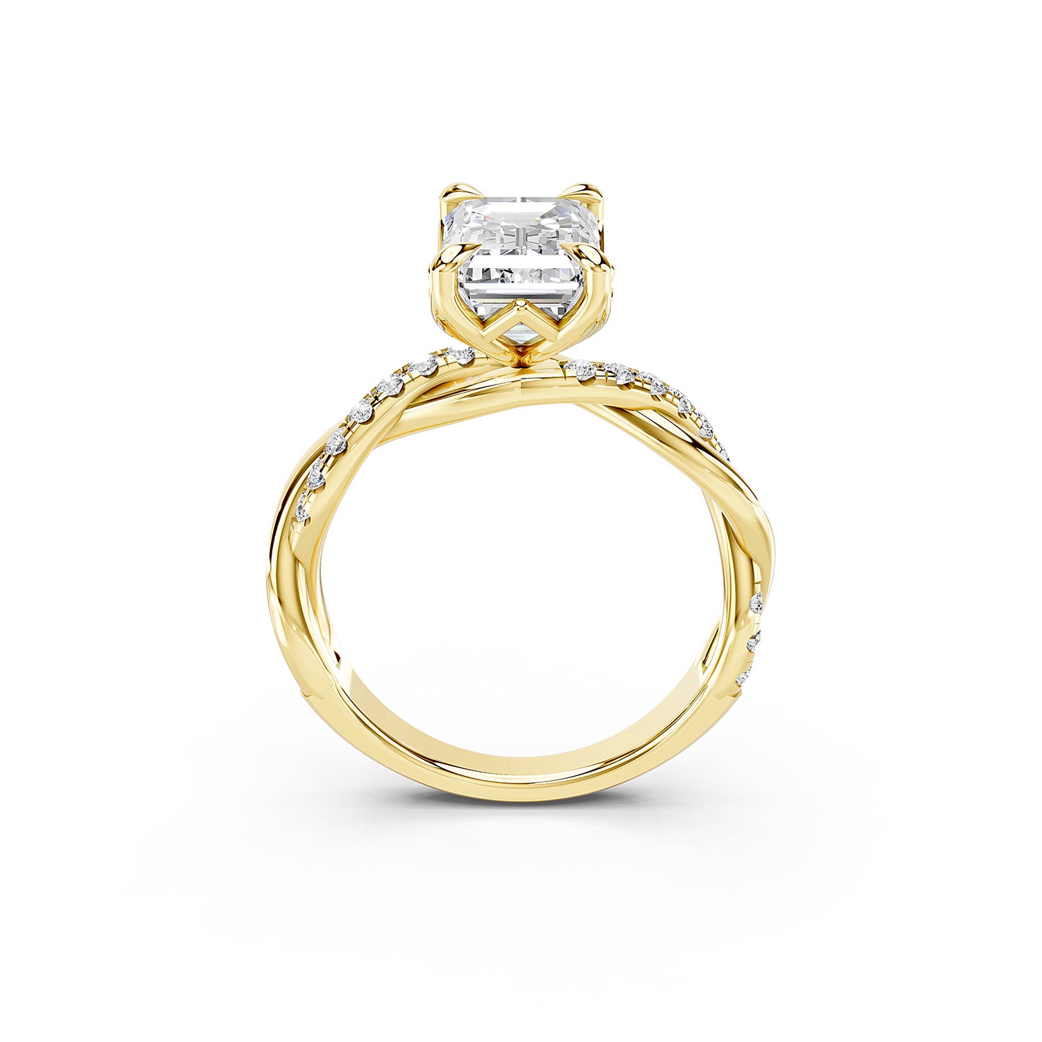 Emerald Cut Lab-Grown Diamond Engagement Ring