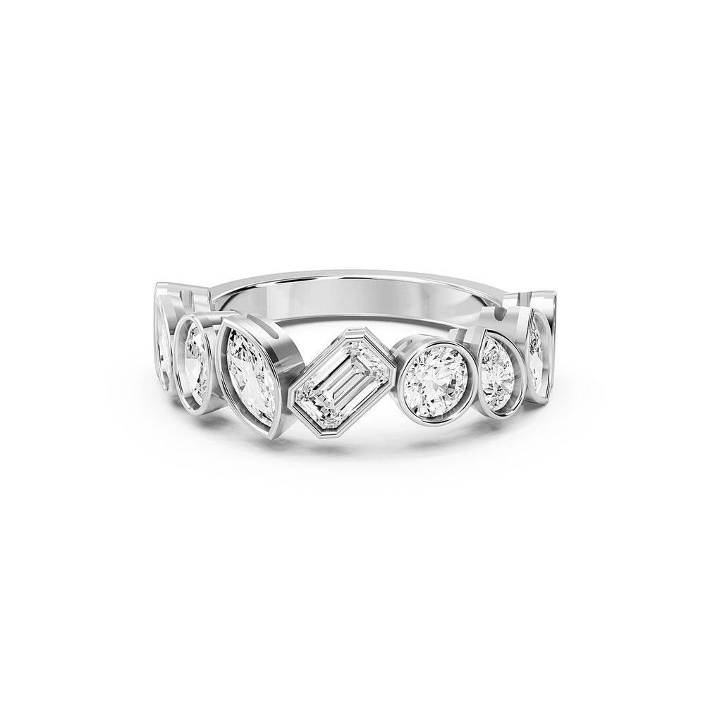 Multi-Shape Lab-Grown Diamond Bezel Set Band Ring