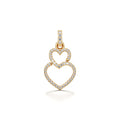 14KT Gold Double Heart Diamond Pendant