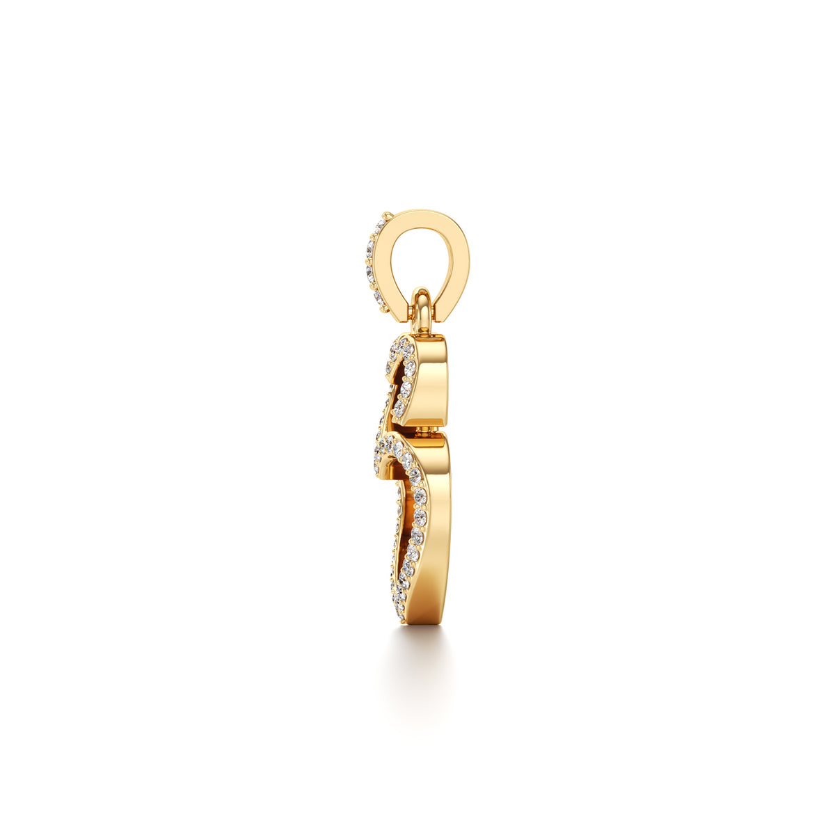 14KT Gold Double Heart Diamond Pendant